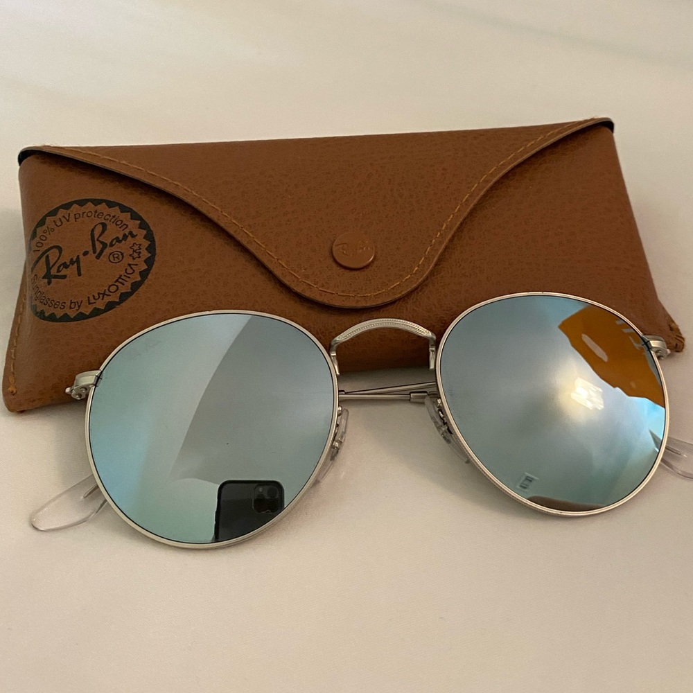 RAY BAN SILVER ROUND METAL SUNGLASSES